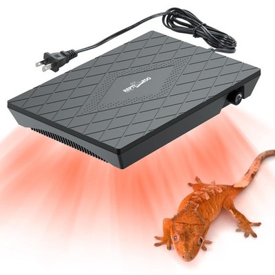 REPTI ZOO Reptile Heat Panel Adjustable Temperature 6'' X 9'', Black 