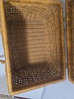 Rattan Wicker Picnic or Sewing Basket Brown Vtg. Retro Lid 2 Handles 13x12x9 — photo 8