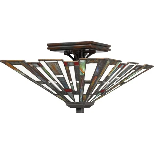 Quoizel TFMK1714 Bronze Maybeck 2-Light 15"W Semi-Flush Ceiling Fixture - Picture 3 of 3