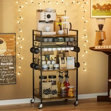 Coffee Bar Station Organizer 5-Tier Kitchen Cabinet Countertop Storage