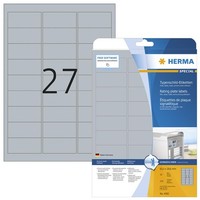 Herma 4592 Typenschild-Etiketten Silber A4 63,5 X 29,6 Mm Wetterfest ReißFest