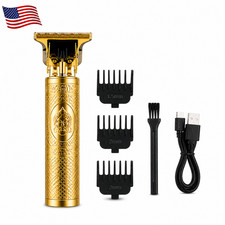 Professional Vintage T9 Gold Beard Trimmer for Men Cordless Hair Clipper Kit