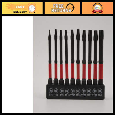 Tamper Resistant Torx Bit Set for Impact Drivers - 27 Magnetic Star Bits & Stora