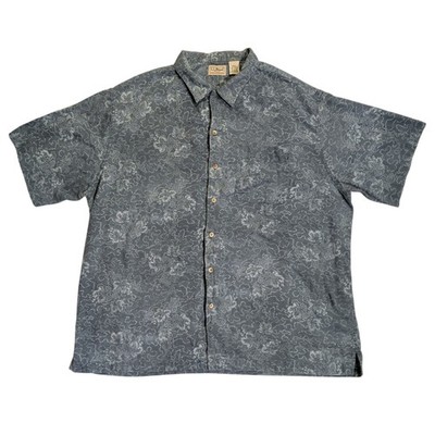 Vintage LL Bean Shirt Mens Size XL Button Up Tropical Nautical Blue Normcore