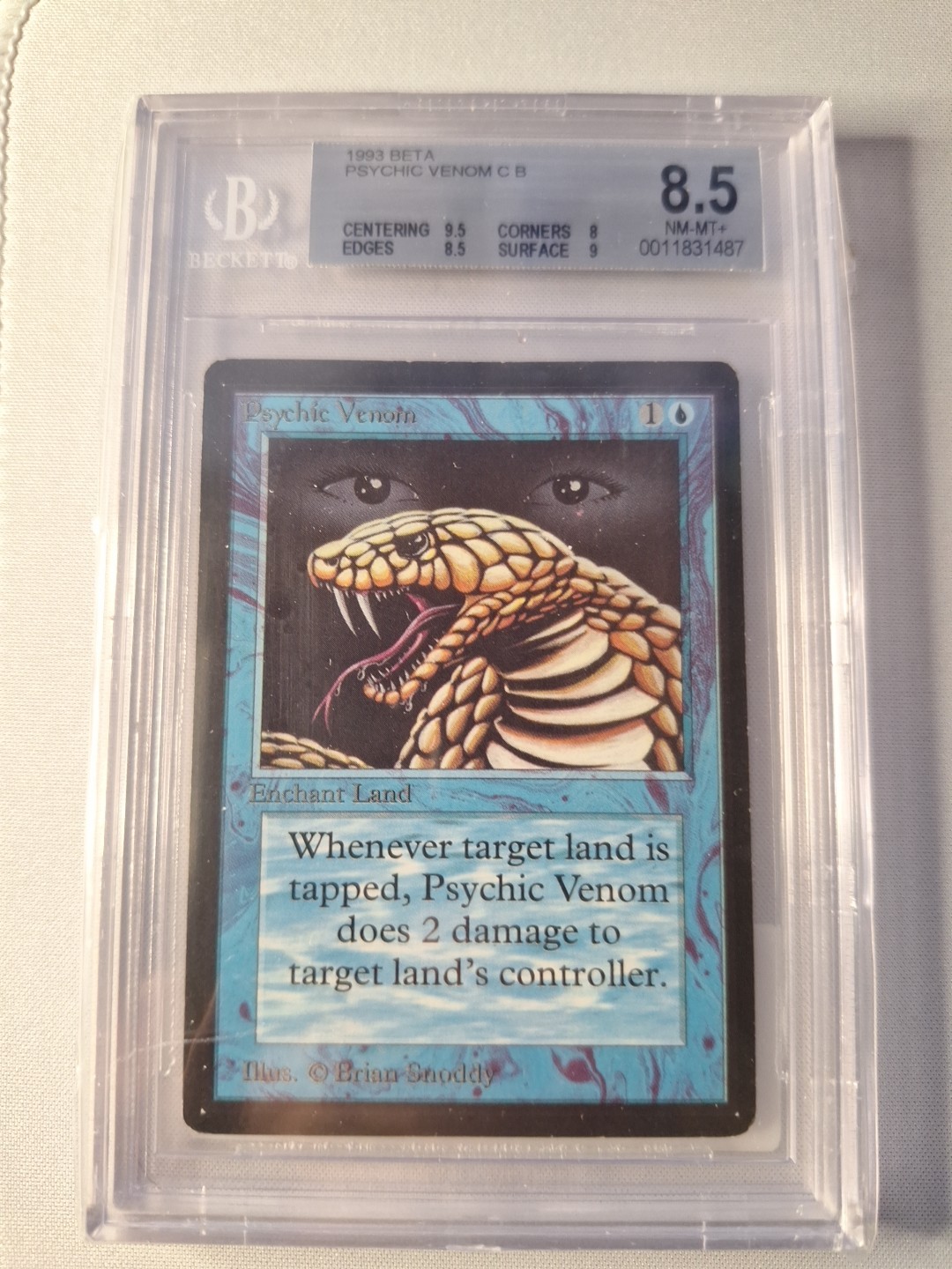 Psychic Venom BGS 8.5 1993 Beta Edition Regular - MTG Magic The Gathering Slab