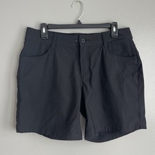 Prana Halle II Shorts Black 6.5" Inseam Hiking Outdoor Mid Rise Size 8