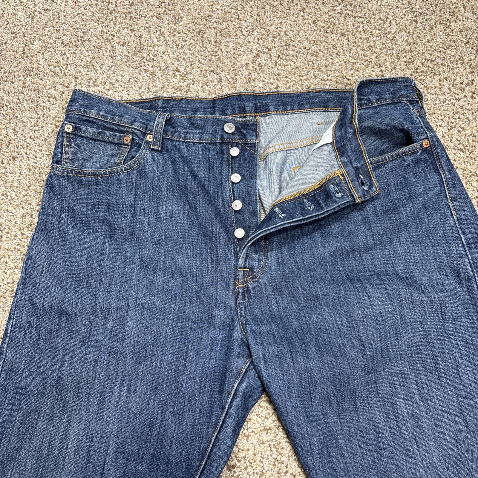 Levis 501 XX Jeans 38x32 Straight Leg Button Fly Denim Fits 38x32 - View 2