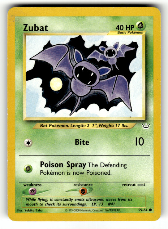 Zubat 59/64 Unlimited Common Neo Revelation LP