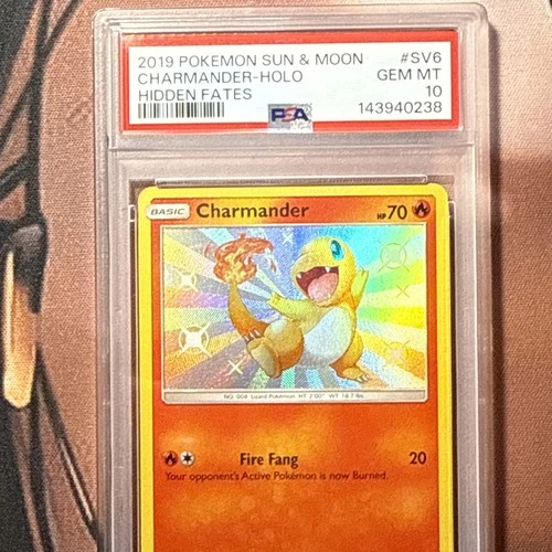 Pokémon Charmander Shiny Holo Rare Hidden Fates SV6/SV94 2019 PSA 10 Card