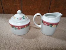 Pfaltzgraff Atmosphere Grandma's Kitchen Sugar Bowl And Creamer Pitcher Set