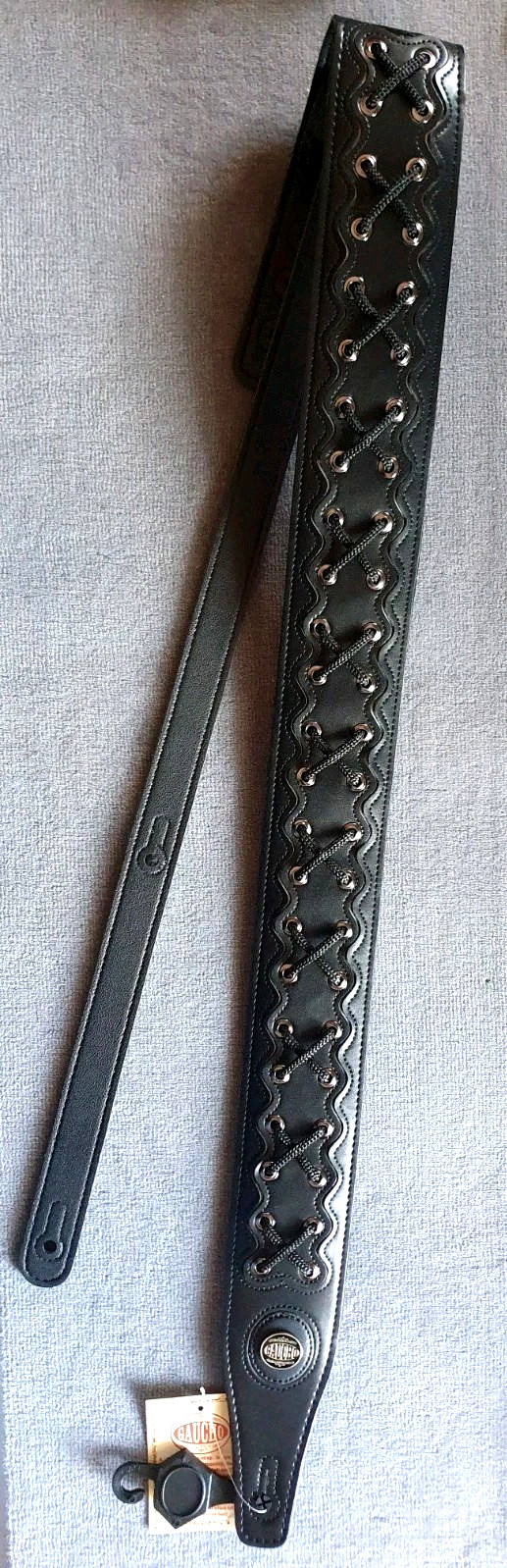 Guitare Sangle Gaucho Buffalo Lace Series Noir Avec Lacets