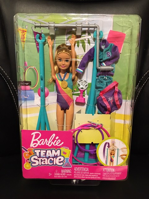 barbie team stacie doll gymnastics playset with accessories