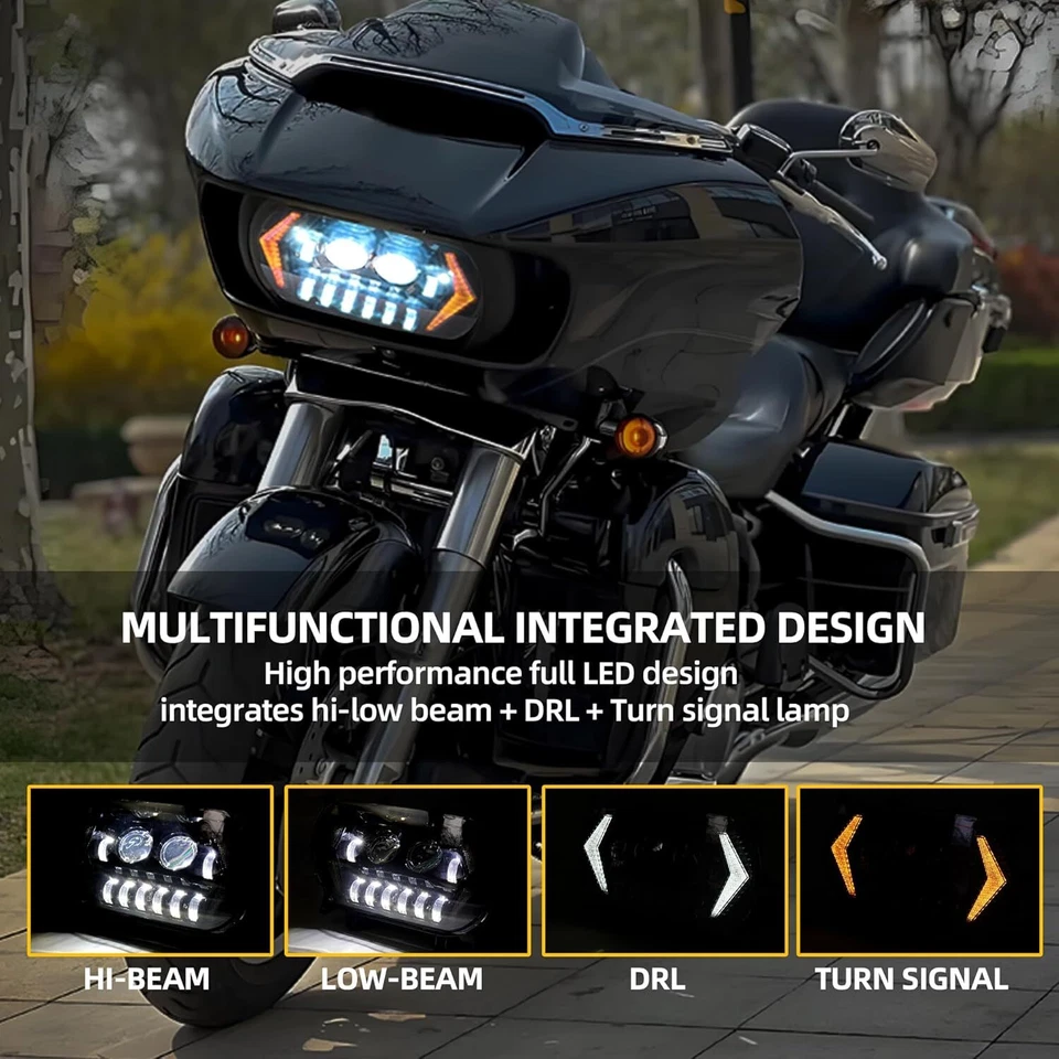 Faro LED DRL para Harley Davidson Road Glide FLTRX FLTRXS FLTRU 2015-2024 Foto 2 de 4