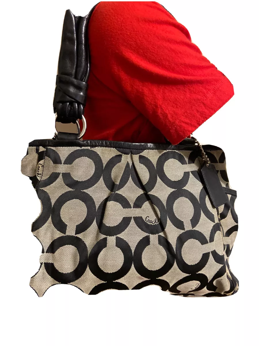 Gray and shop black coach purse