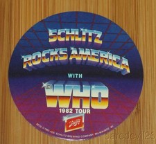 Vintage 1982 THE WHO Schiltz Rocks America Concert Tour Promo 3" Decal Sticker