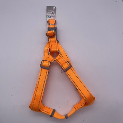 Good2Go Medium Orange Reflective Adjustable Dog Harness Traffic Nylon 19-30in
