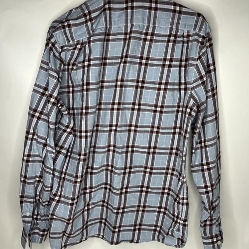 Vince Blue Red Plaid Long Sleeve Light Cotton Flannel Shirt sz Large Classic Fit - Picture 7 of 13