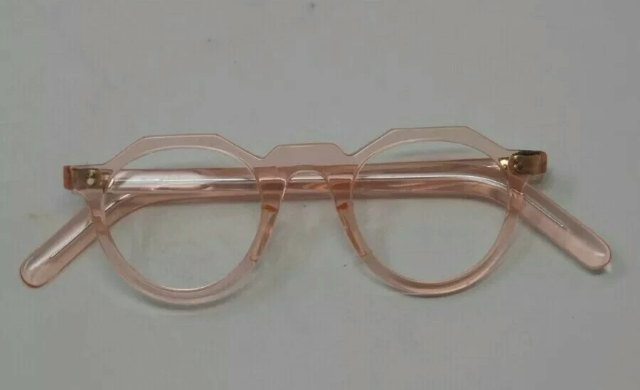 Vintage Crown Panto 1950 French Eye Glasses Crystal pink Lunettes beautiful