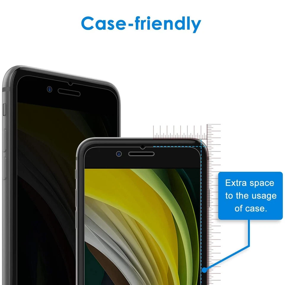 2x Anti Spy Privacy Screen Protector Film For iPhone SE 2020 2022 Screen Privacy Glass - Image 4 of 4