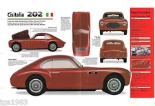 CISITALIA 202 SPEC SHEET / Brochure / Pamphlet / Catalog: 1947,1948,1949,