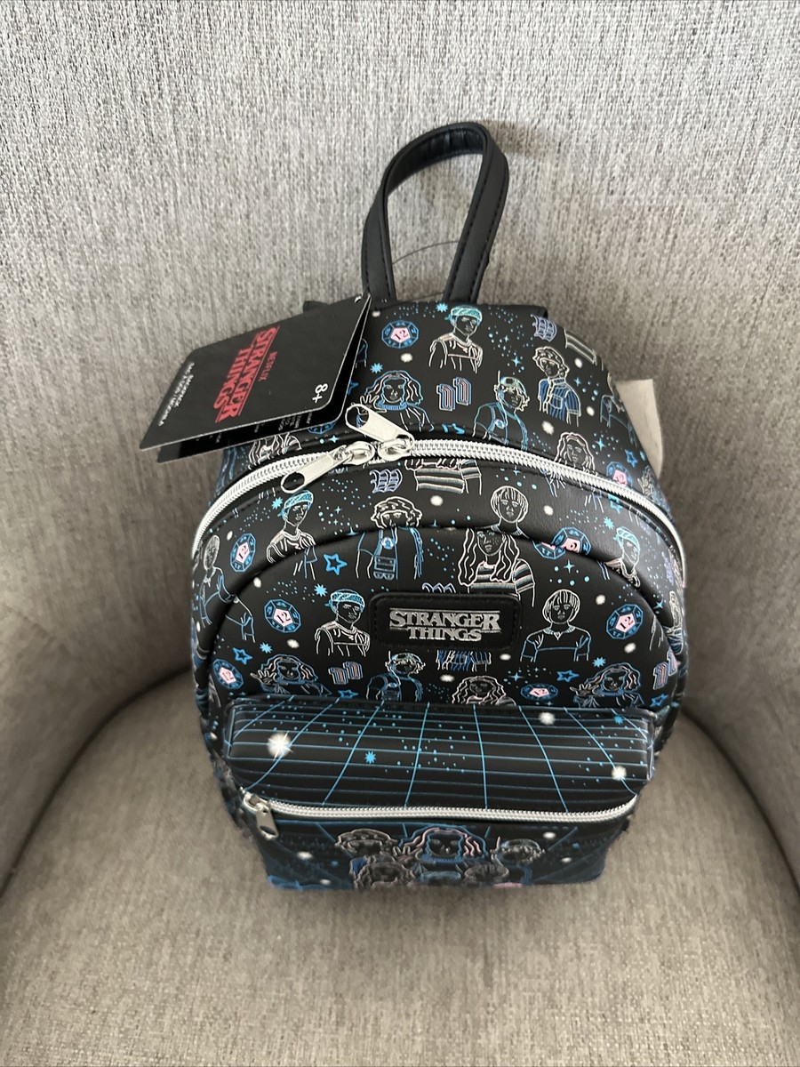 Stranger Things Funko Black Mini Backpack with Multicolor Geometric Print Funko Stranger Things Mini Backpack High Quality MultiColor  main image 3