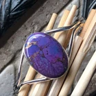 Purple Copper Turquoise Gemstone 925 Sterling Silver valentine's day Bracelet