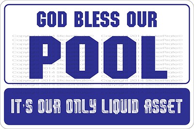 *Aluminum* God Bless Our Pool 8''x12'' Metal Novelty Sign  NS 352