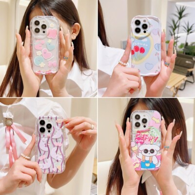 Handy Hülle Für iPhone 15 14 13 12 11 Pro Max 8 7 XR Eiscreme Hund Hase Case