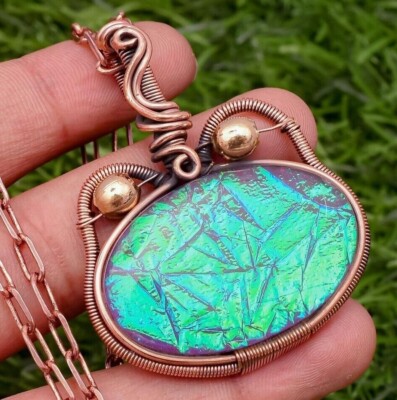 Triplet Fire Opal Cat Shape Copper Wire Wrapped Handmade