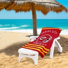 Northwest NFL Kansas City Chiefs "Stripes" Beach Towel, 30" x 60"