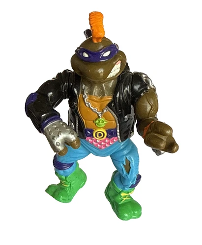 Vtg TMNT Teenage Mutant Ninja Turtles Rock N Roll Punker Don Donatello Figure