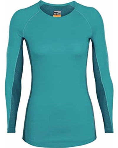 Icebreaker Women Bodyfitzone 200 Zone LS Crew Shirt (S) Arctic Teal / Kingfisher