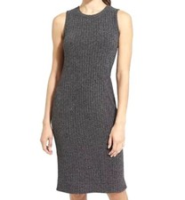 Athleta Rendevous Dress XS Charcoal Heather Gray Sweater Knit Sleeveless Mock