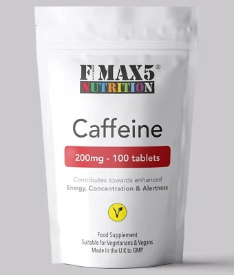 Caffeine Tablets 200mg Boost Pre Workout Energy Weight Loss Slimming Diet Pills