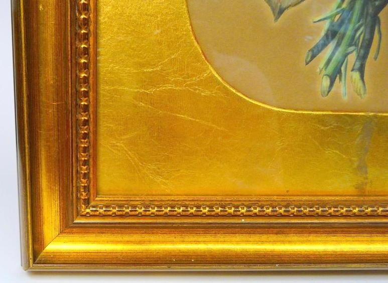 At the end of the picture around 1880 pastel signed flower