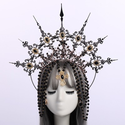 Virgin Mary Halo Crown Halo Headband Bridal Headpiece Goddess Headpiece  Wedding