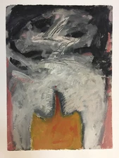 Roberto Bonilla Ryan Original Expressionism Painting On Paper Puerto Rico 1993 