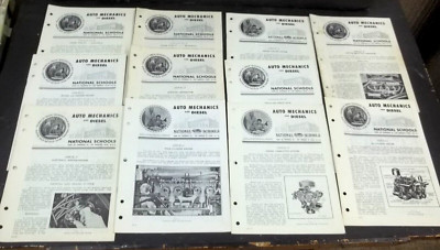 Vintage 1950s National Schools Auto & Diesel Mechanics Tech Trade Training Books