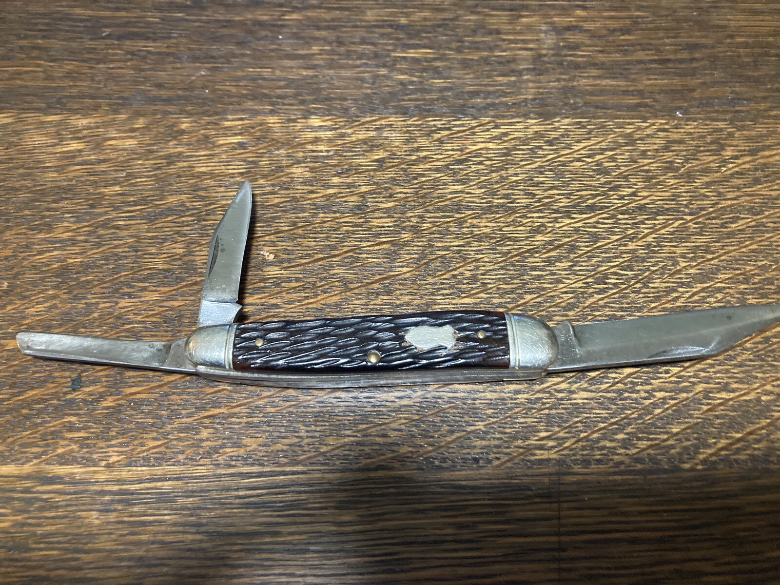 Antique 804 Schrade Walden Bone Stag Carpenters Whittler Pocket Knife