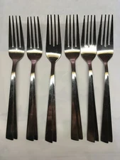 6 Cambridge Celeste Stainless Dinner Forks 7-5/8"