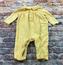 Polo Ralph Lauren Romper Girls 6M Months Yellow Collar Pony Logo Cotton