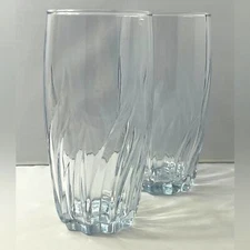 2 Anchor Hocking Central Park Iced Tea Drinking Glasses Blue