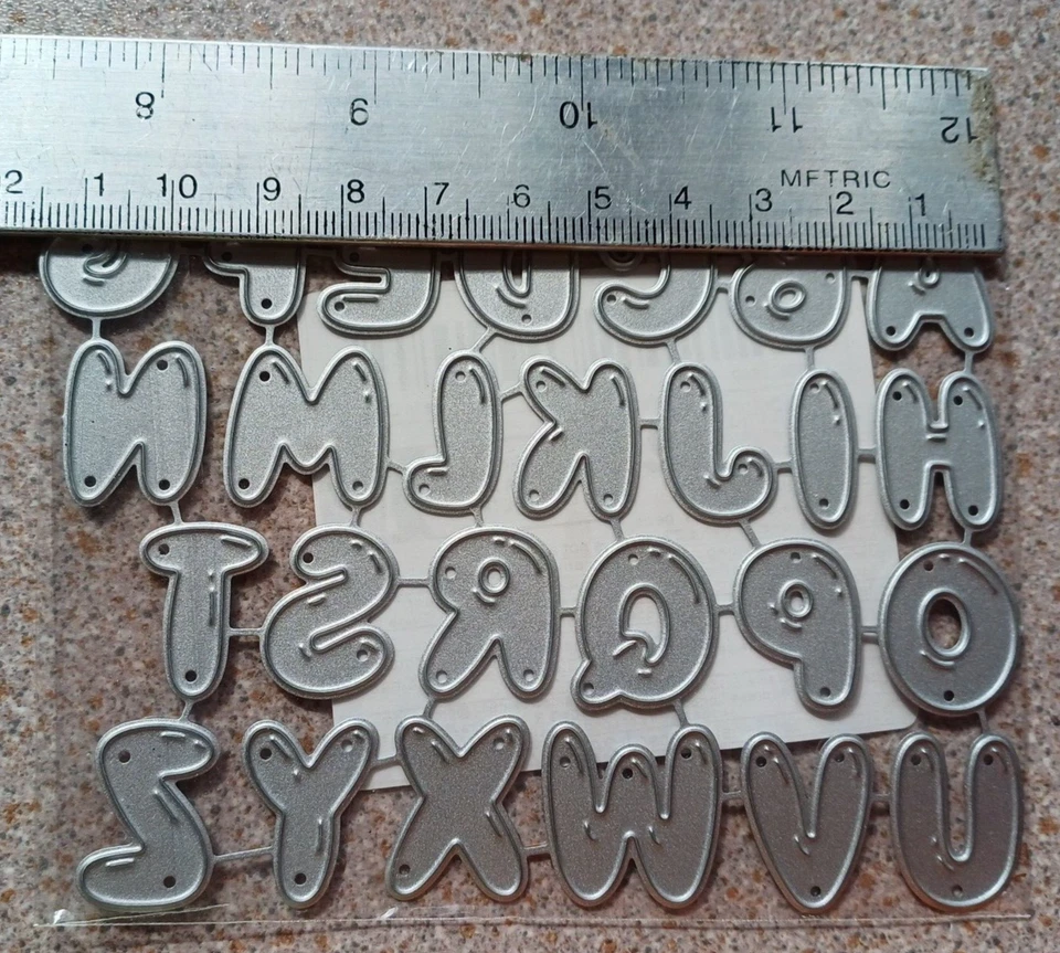 26 Pcs Small Letter Shaped Cutting Dies Craft  up to 2cms Tall x 2cm Wide NEW - Image 2 of 2