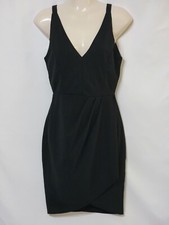 NWTS LITTLE BLACK DRESS CHARM FASHION SLEEVELESS V NECK WRAP SKIRT SIZE SMALL