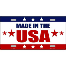 Made in the USA Novelty Metal License Plate for Auto Truck Car & Home Wall Decor