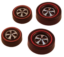 4 Brightvision Redline Wheels – 2 Lg & 2 Med Cap Deep Dish Bright Chrome Style