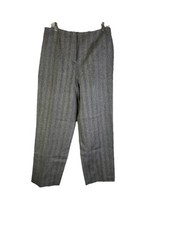 Vintage 90s Womens 12 Wool Herringbone Wide Leg Dress Pants Slacks Money Classy