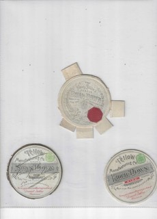 3 Different Henry Tetlow Manufacturing Co. Swan Down & Fider Down End Labels