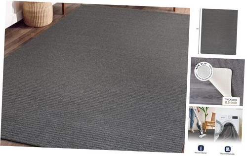Non-Slip Modern Rug 4x6 Solid Traditional Rubber Backing Machine Washable