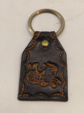 CAPRICORN ZODIAC SIGN/ASTROLOGY/LEATHER KEYCHAIN RING FOB